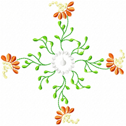 Flowers And Tree Embroidery Design 3